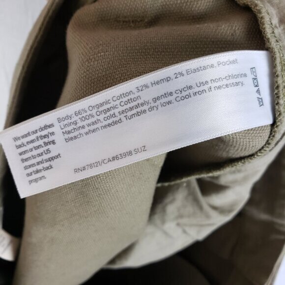 EILEEN FISHER Pants Organic Cotton/Hemp Tapered Ankle Length size 12 Stretch - Picture 7 of 13